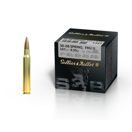 Náboj 30-06 Spring. Sellier&Bellot FMJ 9,55 g